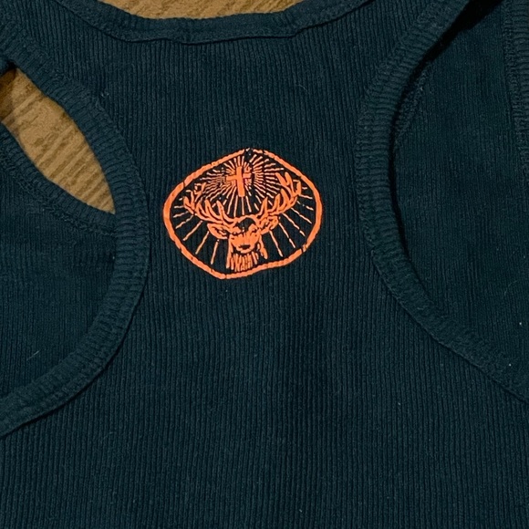 Jagermeister Tank top racer back black orange cotton size medium to large ribbed - Picture 9 of 10